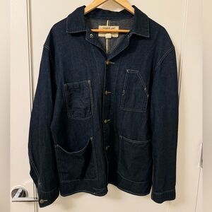 RRL: Cotton-Linen Denim Engineer Coat Size L